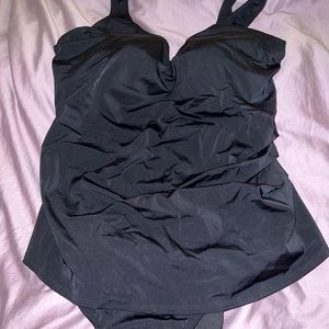 Black one piece bathing suit